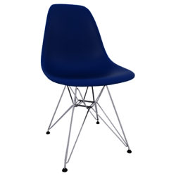 Vitra Eames DSR 43cm Side Chair Navy Blue / Chrome
